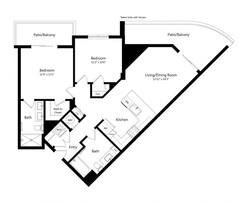 Large two-bedroom apartment at Vista Sur in Naranja, FL